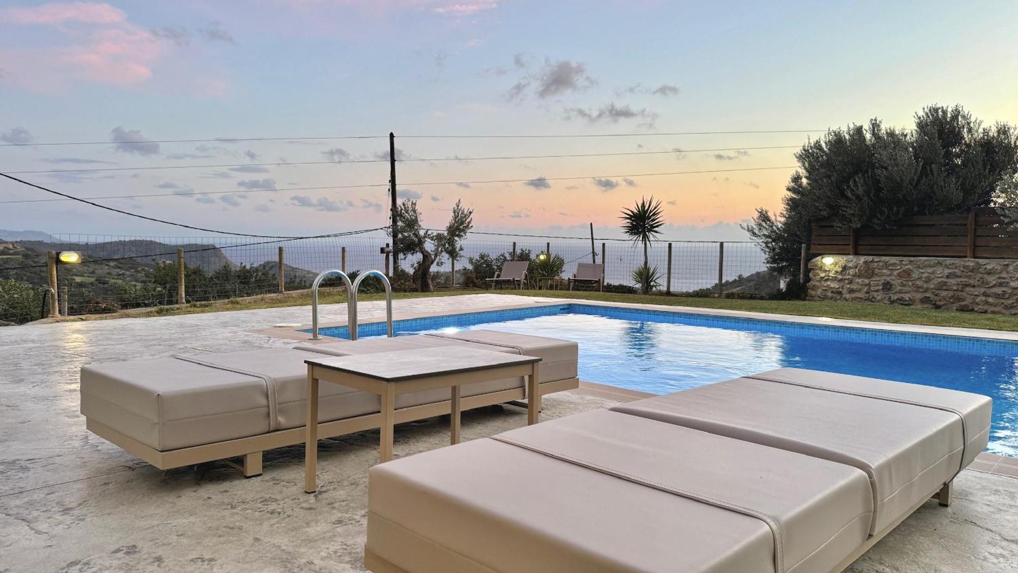 Villa Michael Triopetra Private Villa, Private Swimming Pool, Garden, Panoramic Sunset Kültér fotó