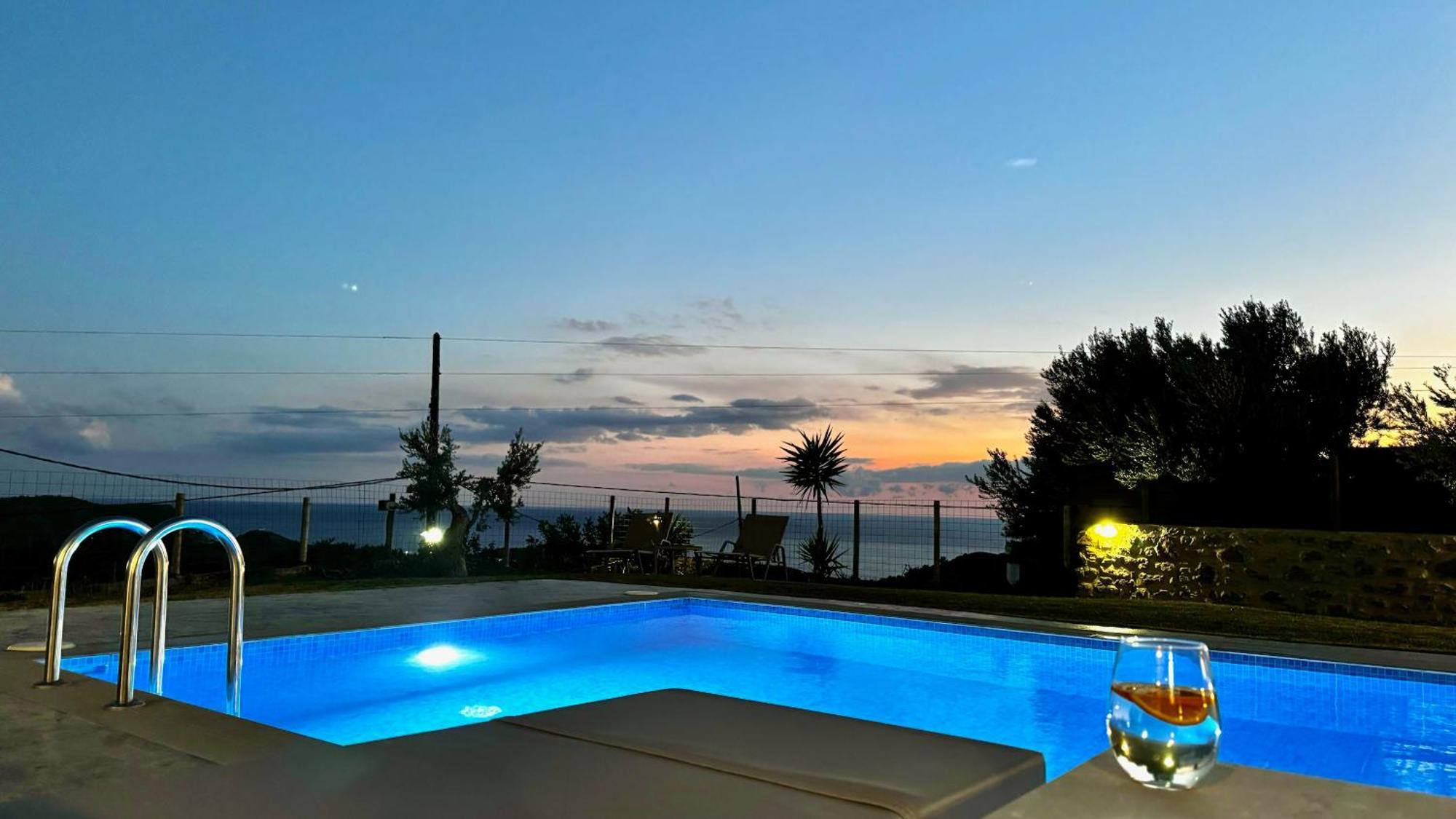 Villa Michael Triopetra Private Villa, Private Swimming Pool, Garden, Panoramic Sunset Kültér fotó