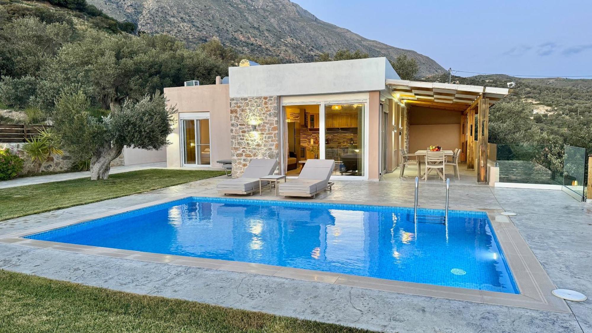Villa Michael Triopetra Private Villa, Private Swimming Pool, Garden, Panoramic Sunset Kültér fotó