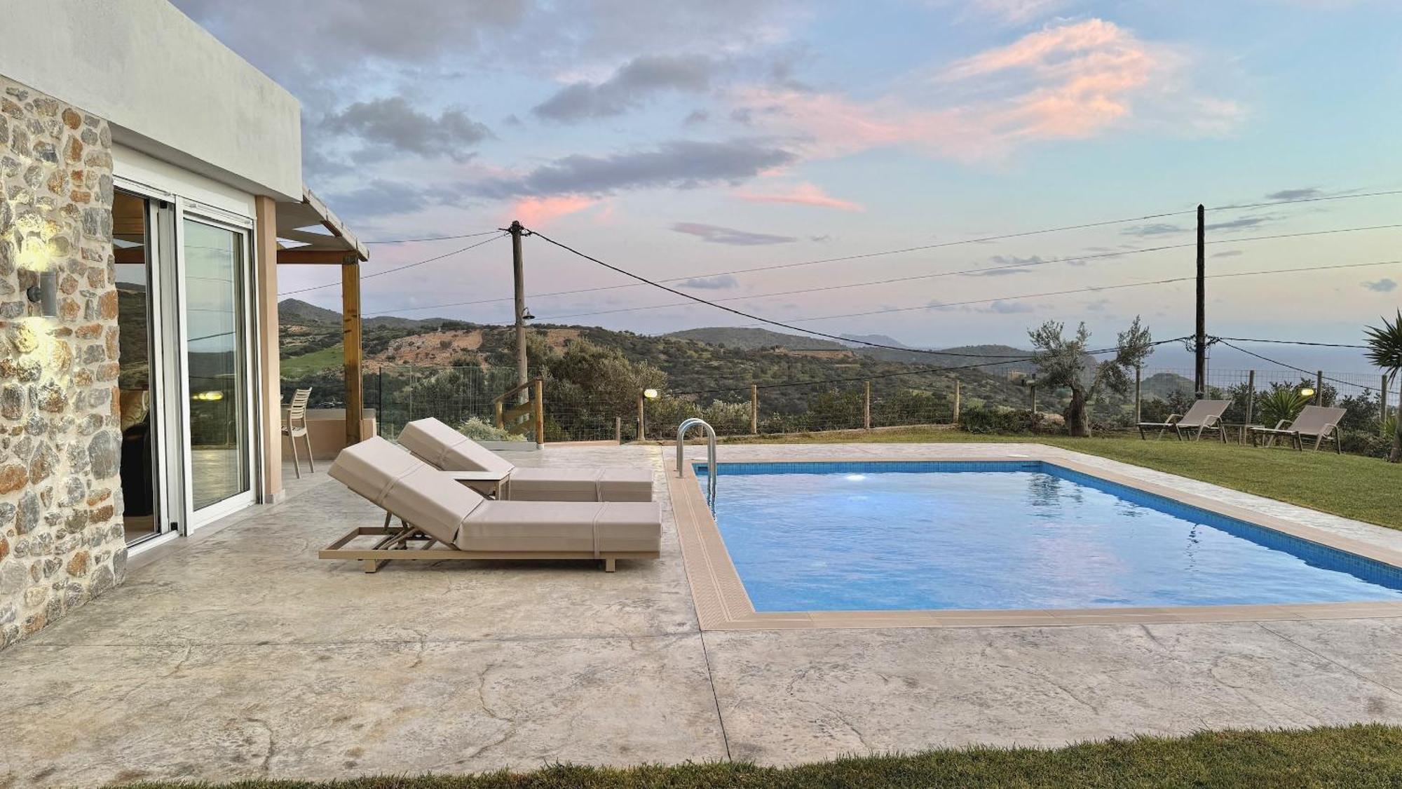 Villa Michael Triopetra Private Villa, Private Swimming Pool, Garden, Panoramic Sunset Kültér fotó