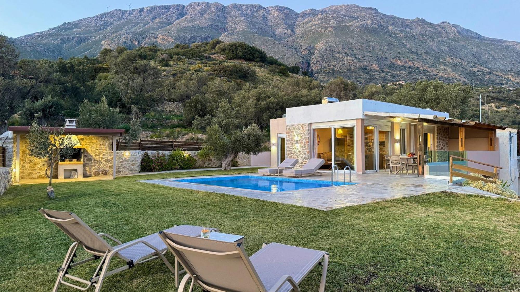 Villa Michael Triopetra Private Villa, Private Swimming Pool, Garden, Panoramic Sunset Kültér fotó